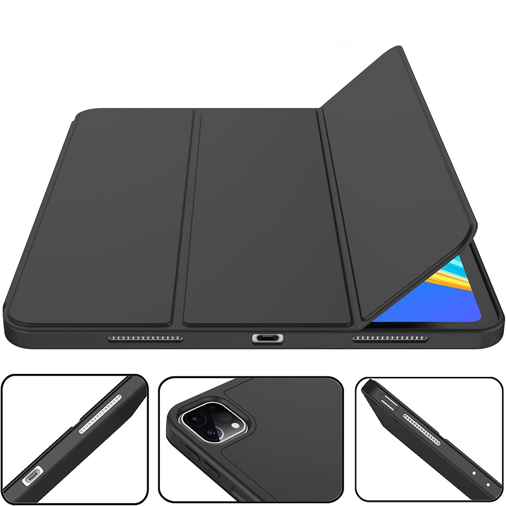 Futrola za Apple iPad Pro 12.9 (2022) / Pro 12.9 (2021) / Pro 12.9 (2020) / Pro 12.9 (2018), Techsuit, Flex Trifold, Crna
