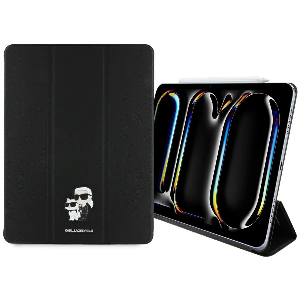 Futrola za Apple iPad Pro 13 (2024), Karl Lagerfeld, Saffiano Karl & Choupette, Crna