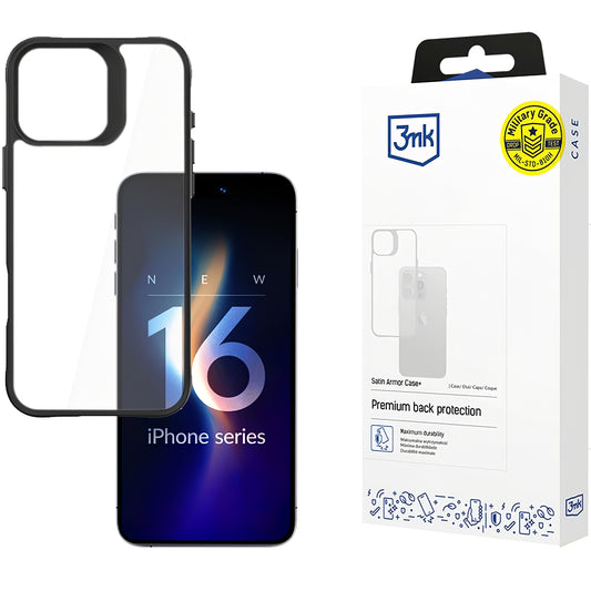 Futrola za Apple iPhone 16 Pro, 3MK, Satin Armor Case+, Prozirna