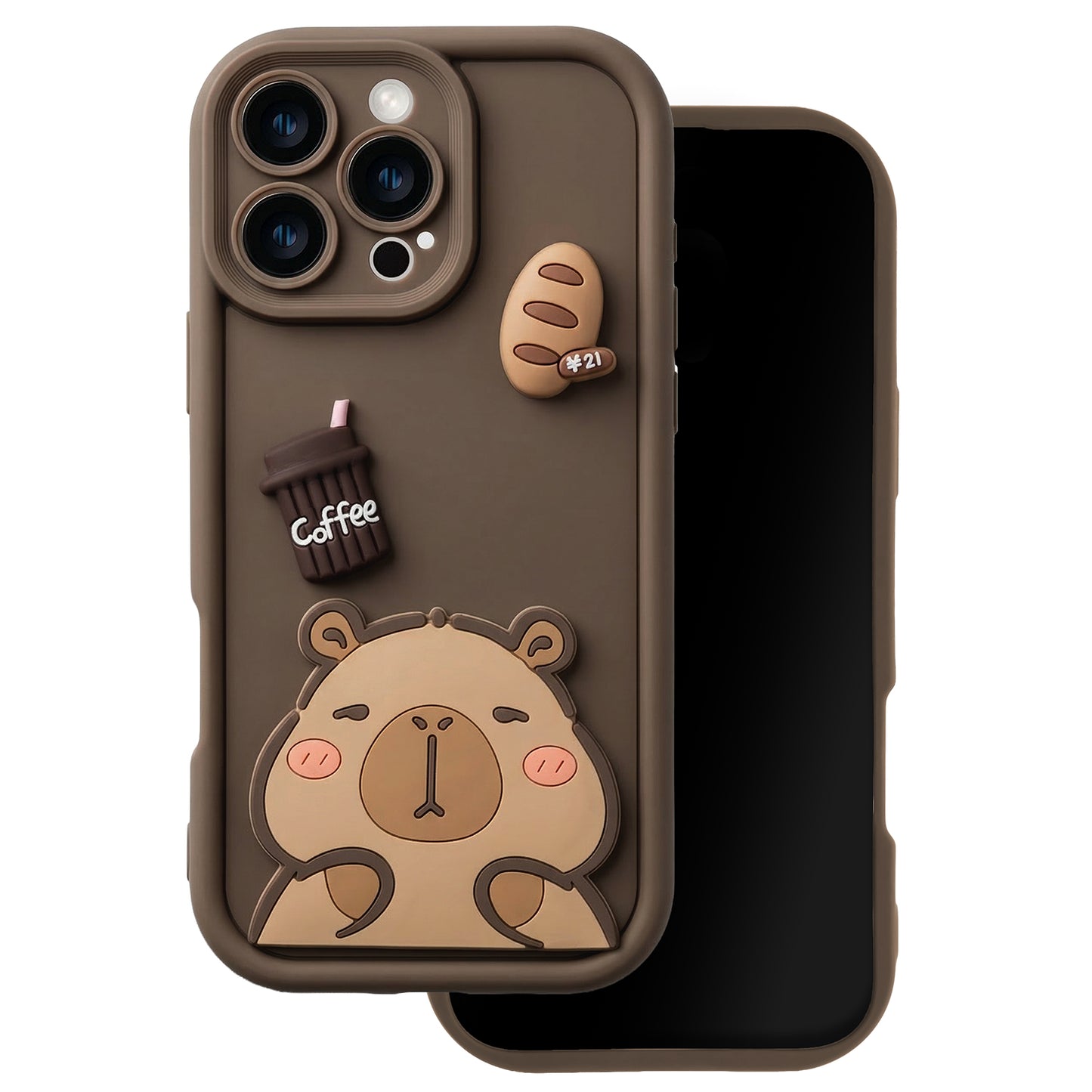 Maska za Apple iPhone 15 Pro, OEM, Ultra Trendy 3D Capybara, Smeđa
