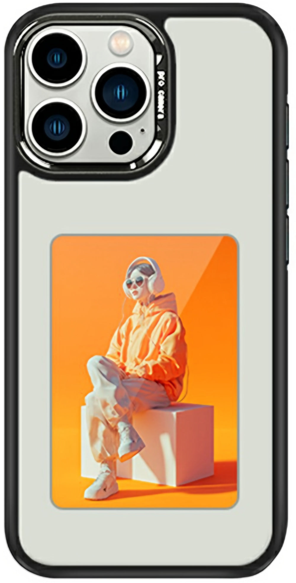 Maska za Apple iPhone 16 Pro, OEM, Prilagođeni E-Ink zaslon (4 inča), Bijela