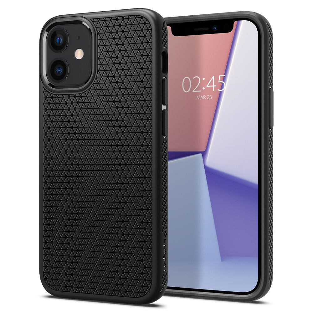 Maska za Apple iPhone 12 / 12 Pro, Spigen, Liquid Air, Crna ACS01701