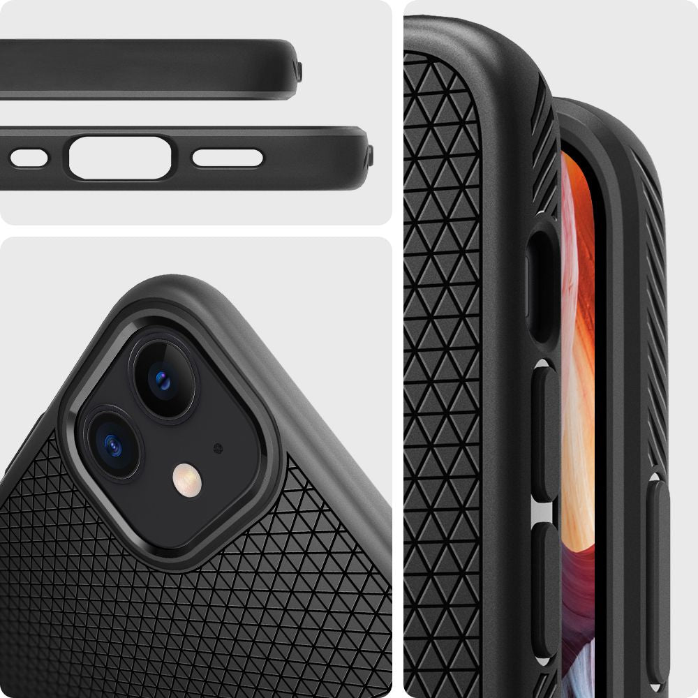 Maska za Apple iPhone 12 / 12 Pro, Spigen, Liquid Air, Crna ACS01701