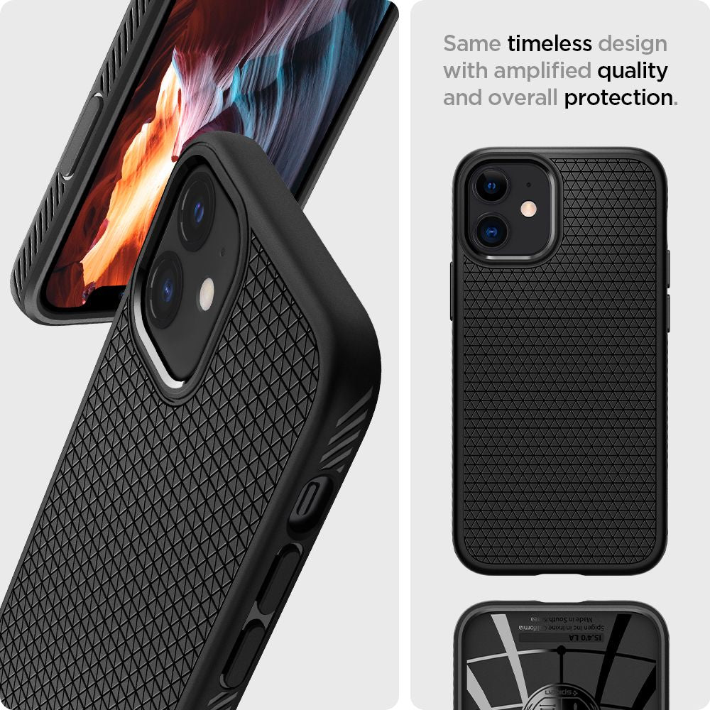 Maska za Apple iPhone 12 / 12 Pro, Spigen, Liquid Air, Crna ACS01701
