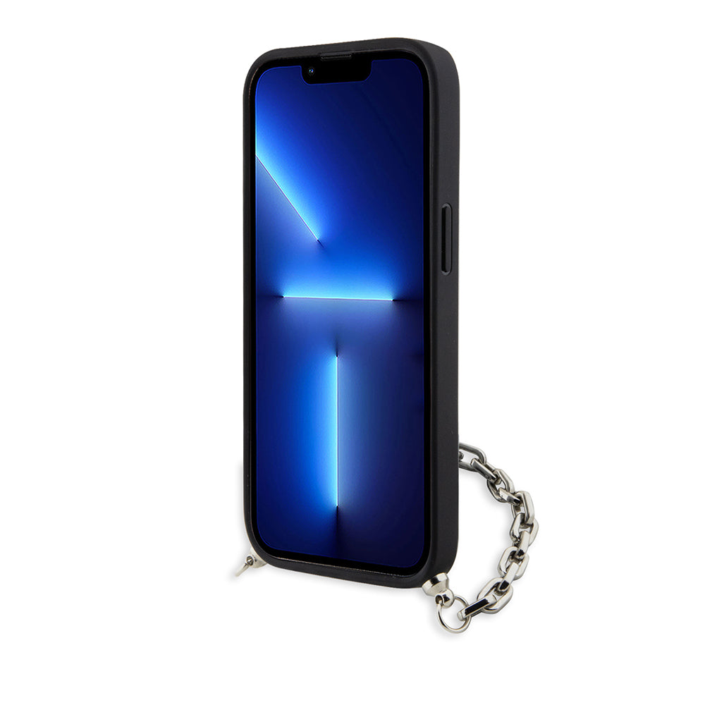Futrola za Apple iPhone 14, Karl Lagerfeld, Saffiano Monogram Chain, Crna