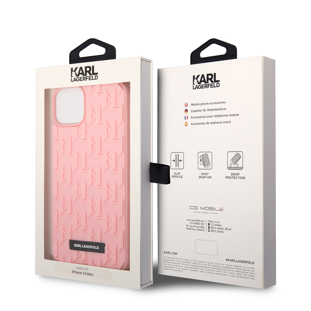 Futrola za Apple iPhone 14 Plus, Karl Lagerfeld, 3D Monogram, Roza