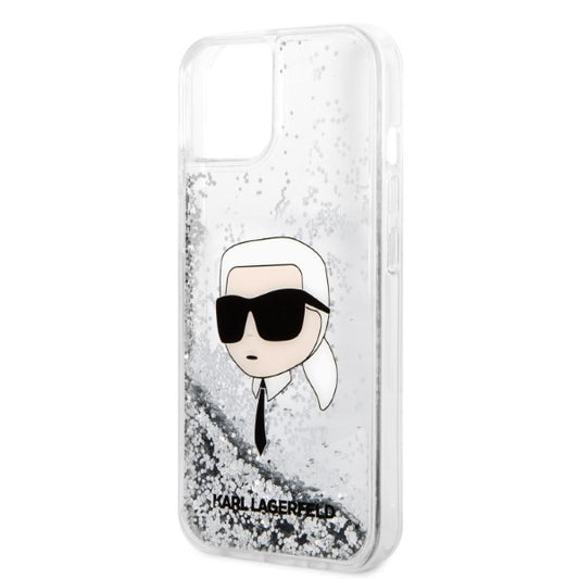 Futrola za Apple iPhone 14 Plus, Karl Lagerfeld, Glitter Karl's Head, Srebrna