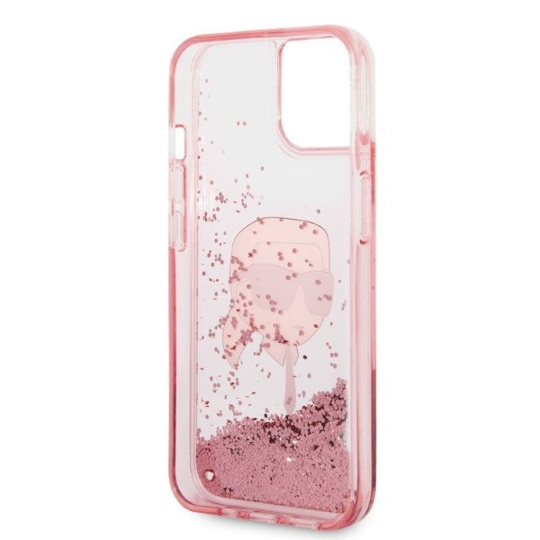 Futrola za Apple iPhone 14 Plus, Karl Lagerfeld, Glitter Karl's Head, Roza
