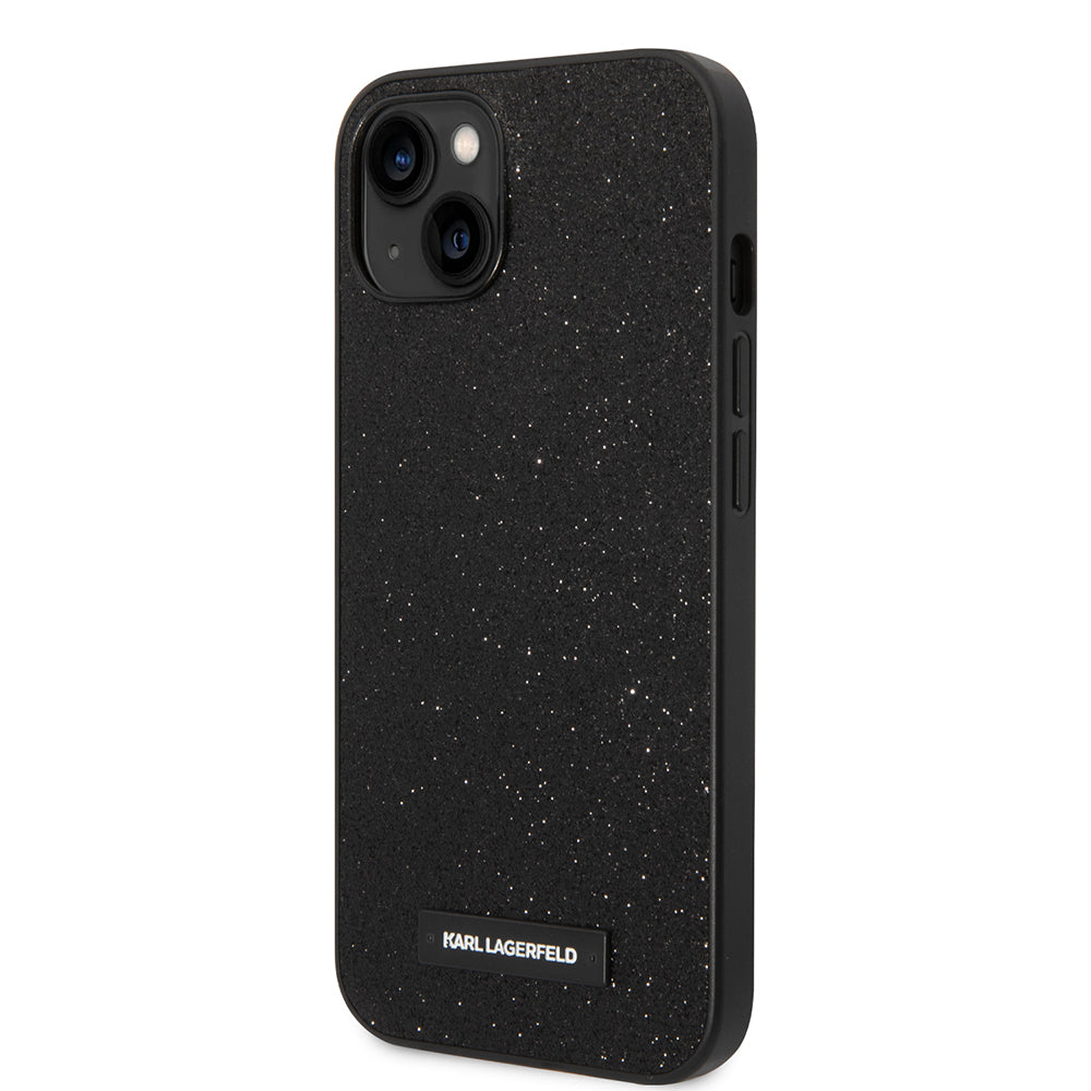 Futrola za Apple iPhone 14 Plus, Karl Lagerfeld, Glitter Plaque Logo, Crna