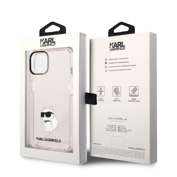 Futrola za Apple iPhone 14 Plus, Karl Lagerfeld, Ikonik Choupette, Roza