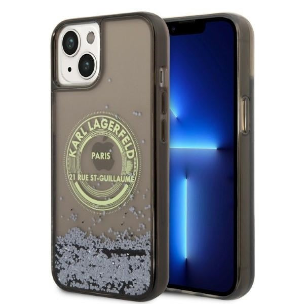 Futrola za Apple iPhone 14 Plus, Karl Lagerfeld, Liquid Glitter RSG, Crna