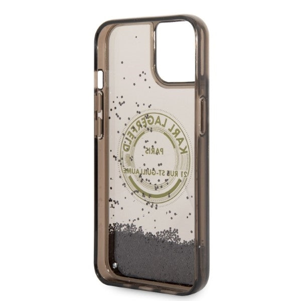 Futrola za Apple iPhone 14 Plus, Karl Lagerfeld, Liquid Glitter RSG, Crna