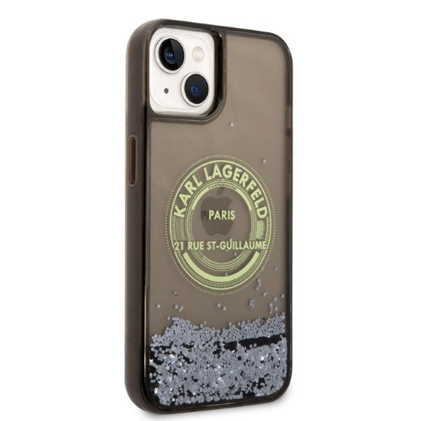 Futrola za Apple iPhone 14 Plus, Karl Lagerfeld, Liquid Glitter RSG, Crna
