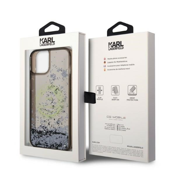 Futrola za Apple iPhone 14 Plus, Karl Lagerfeld, Liquid Glitter RSG, Crna