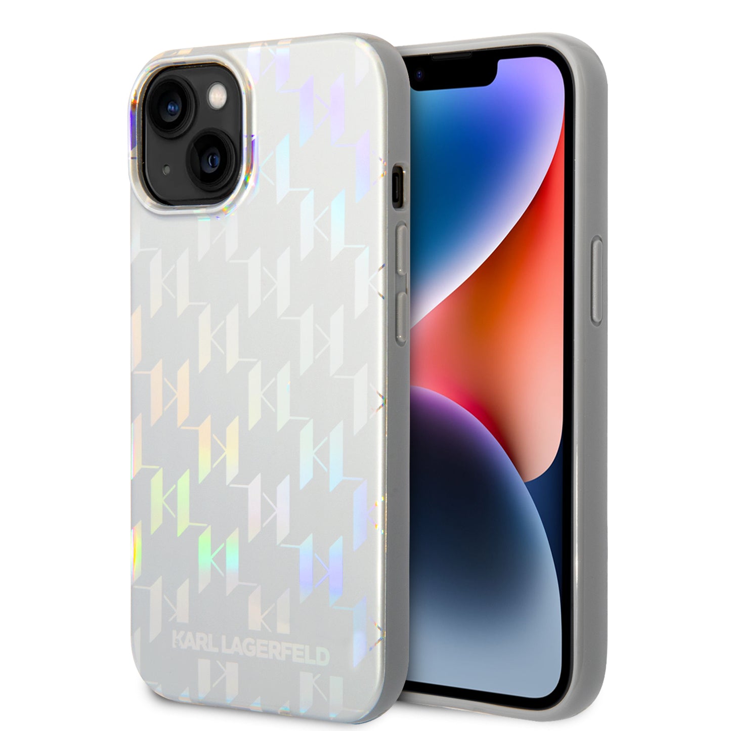 Futrola za Apple iPhone 14 Plus, Karl Lagerfeld, Monogram Iridescent, Srebrna