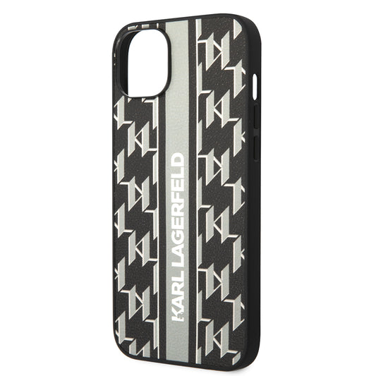 Futrola za Apple iPhone 14 Plus, Karl Lagerfeld, Monogram Stripe, Siva