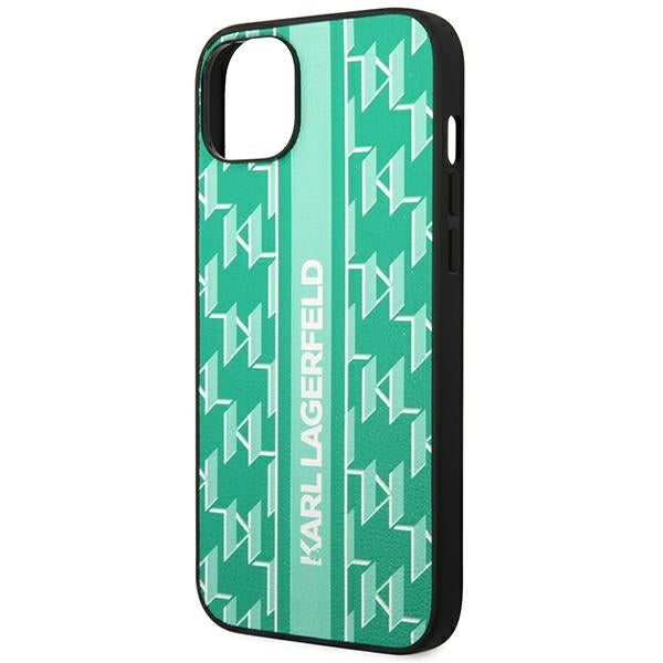 Futrola za Apple iPhone 14 Plus, Karl Lagerfeld, Monogram Stripe, Zelena