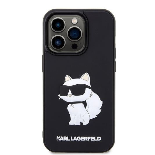 Futrola za Apple iPhone 14 Pro, Karl Lagerfeld, 3D Rubber Choupette, Crna