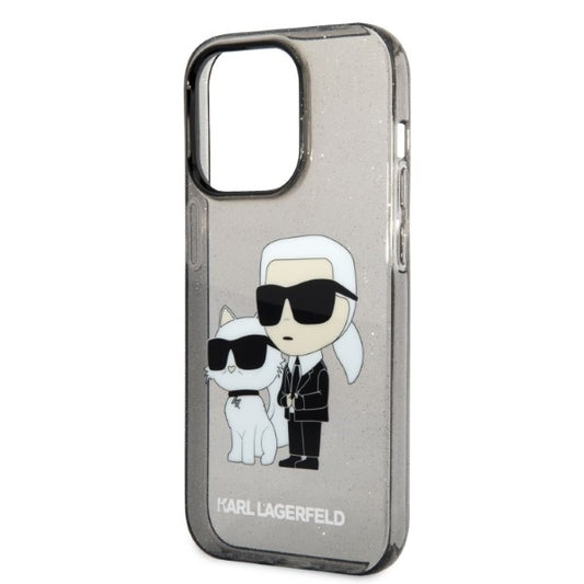 Futrola za Apple iPhone 14 Pro, Karl Lagerfeld, Glitter Karl & Choupette, Crna