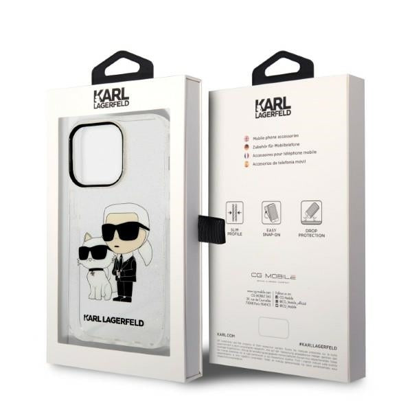 Futrola za Apple iPhone 14 Pro, Karl Lagerfeld, Glitter Karl & Choupette, Prozirna