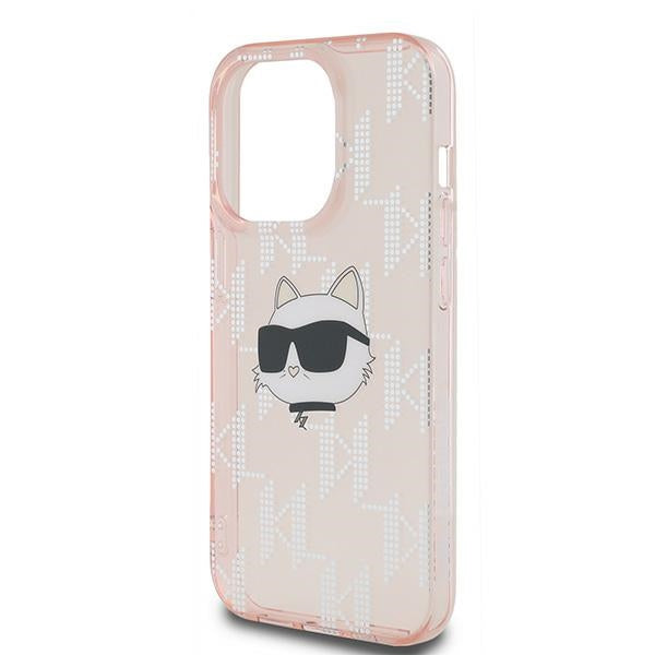Futrola za Apple iPhone 14 Pro, Karl Lagerfeld, IML Luxury Monogram Choupette's Head, Roza