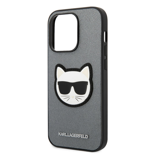 Futrola za Apple iPhone 14 Pro, Karl Lagerfeld, Saffiano Choupette's Head, Srebrna