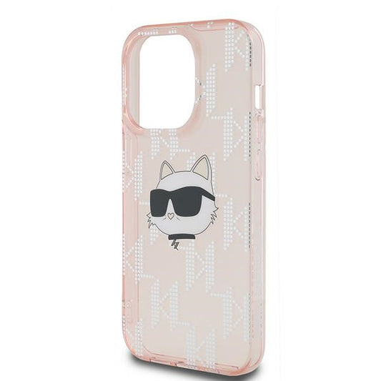 Futrola za Apple iPhone 14 Pro Max, Karl Lagerfeld, IML Luxury Monogram Choupette's Head, Roza