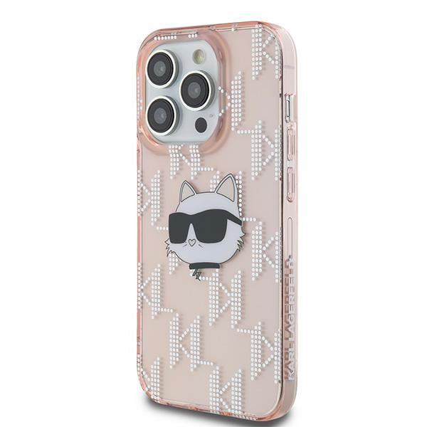 Futrola za Apple iPhone 14 Pro Max, Karl Lagerfeld, IML Luxury Monogram Choupette's Head, Roza