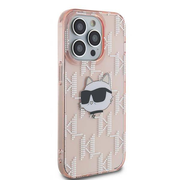 Futrola za Apple iPhone 14 Pro Max, Karl Lagerfeld, IML Luxury Monogram Choupette's Head, Roza