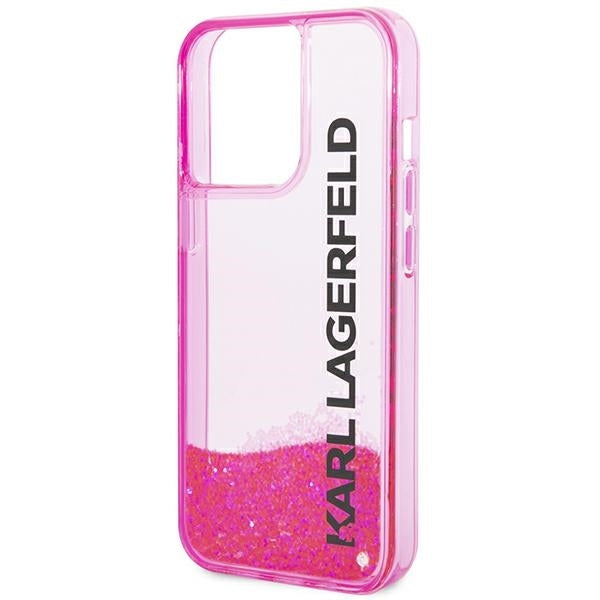 Futrola za Apple iPhone 14 Pro Max, Karl Lagerfeld, Liquid Glitter KL Logo, Roza