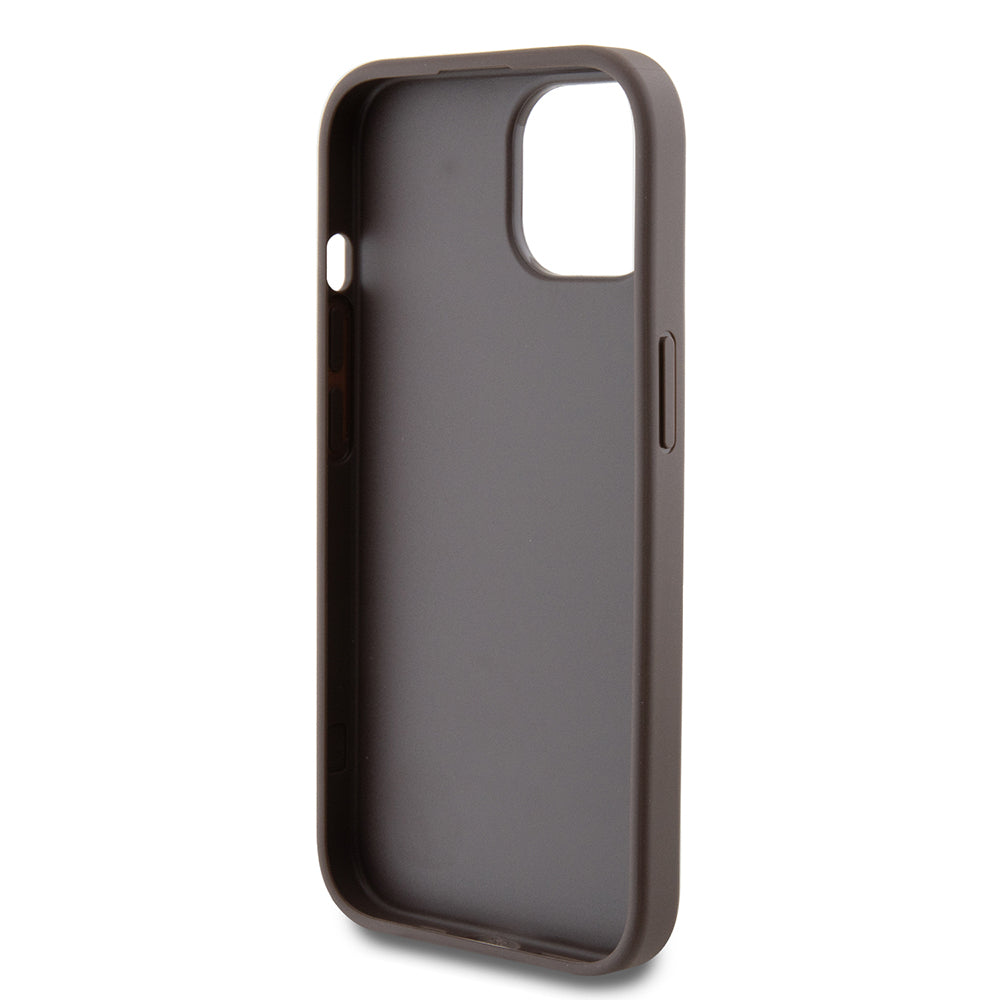 Futrola za Apple iPhone 15, Guess, 4G Metal Gold Logo, Smeđa