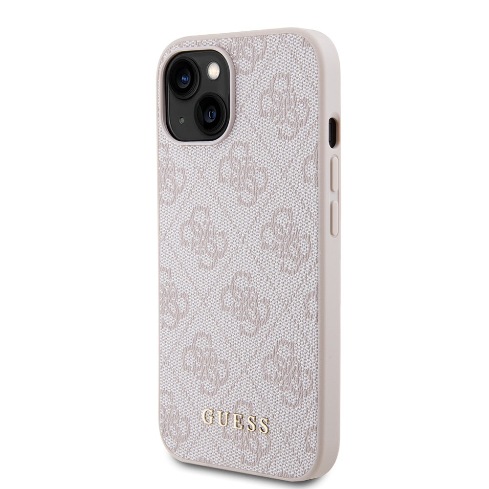 Futrola za Apple iPhone 15, Guess, 4G Metal Gold Logo, Roza