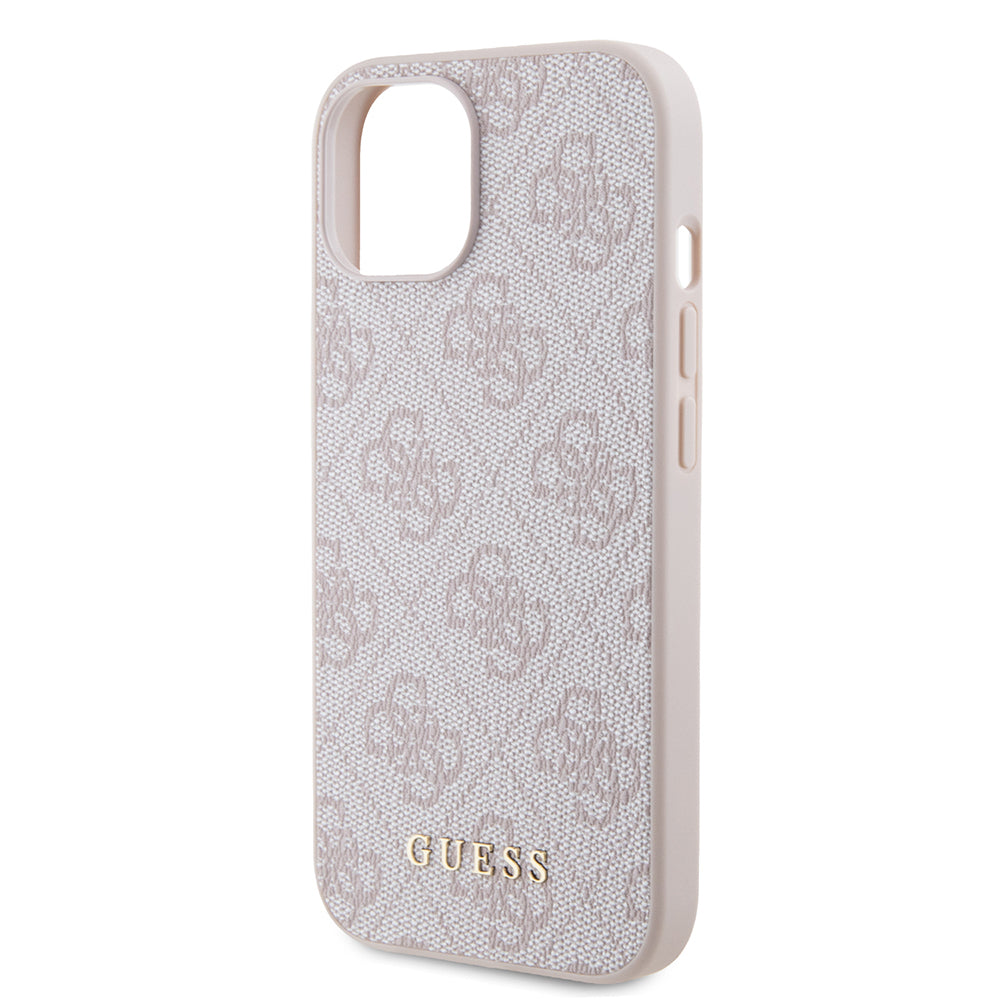 Futrola za Apple iPhone 15, Guess, 4G Metal Gold Logo, Roza