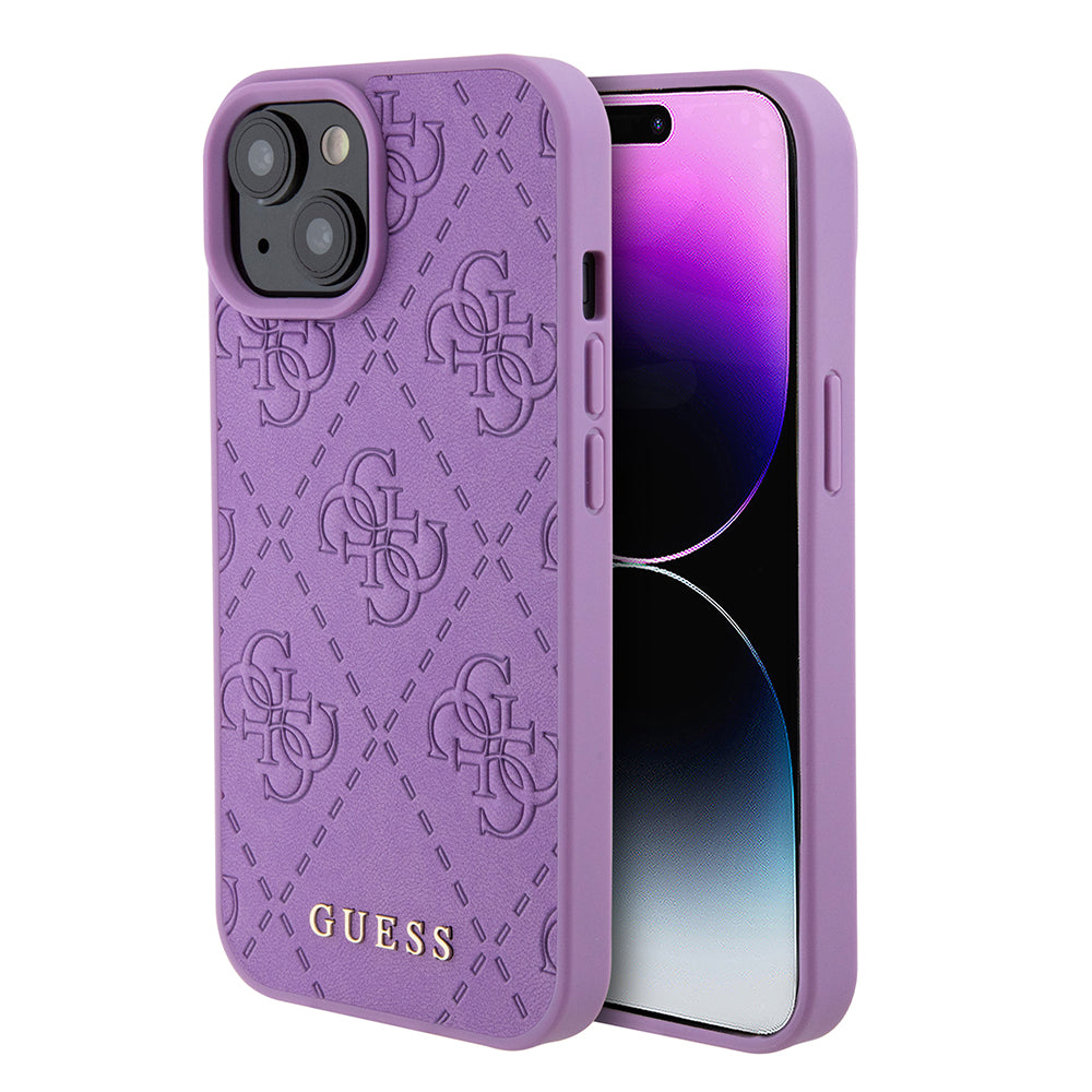 Futrola za Apple iPhone 15, Guess, 4G Stamped, Svijetlo ljubičasta