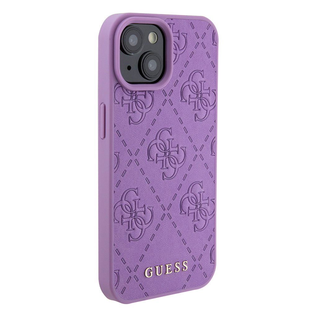 Futrola za Apple iPhone 15, Guess, 4G Stamped, Svijetlo ljubičasta