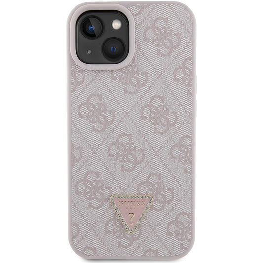 Futrola za Apple iPhone 15, Guess, 4G Triangle Strass, Roza