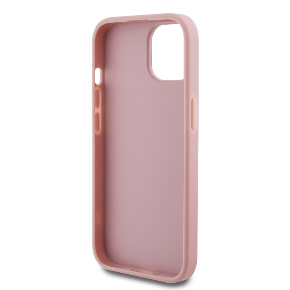 Futrola za Apple iPhone 15, Guess, Glitter Big 4G Script, Roza