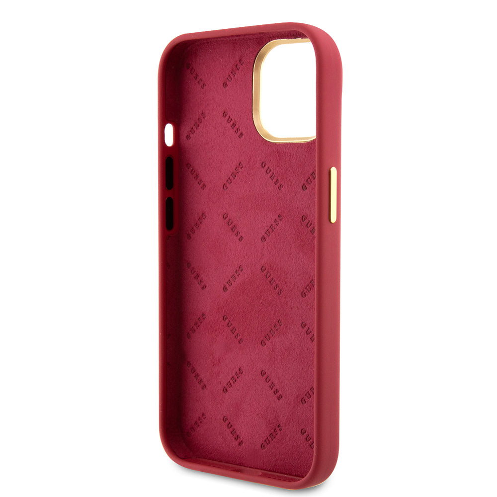 Futrola za Apple iPhone 15, Guess, Script Metal Logo & Frame, Crvena