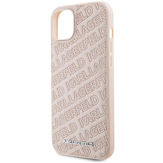 Futrola za Apple iPhone 15, Karl Lagerfeld, Diagonal Quilted K uzorak, Roza