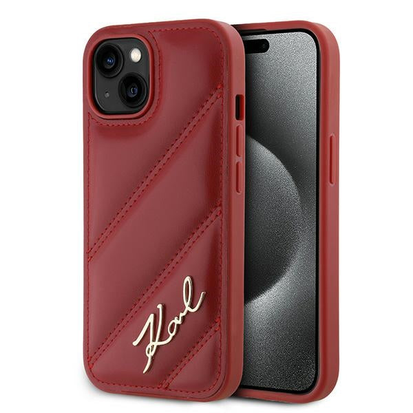 Futrola za Apple iPhone 15, Karl Lagerfeld, Diagonal Quilted Script, Rosie