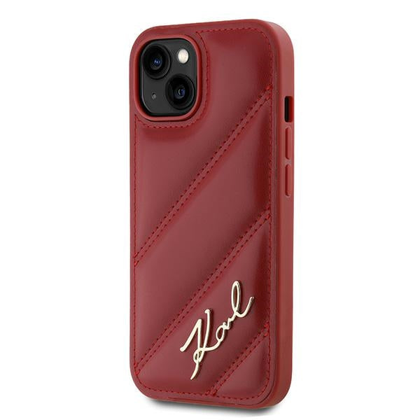 Futrola za Apple iPhone 15, Karl Lagerfeld, Diagonal Quilted Script, Rosie