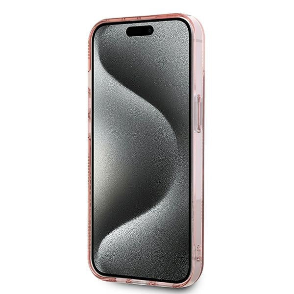 Futrola za Apple iPhone 15, Karl Lagerfeld, IML Luxury Monogram Choupette's Head, Roza