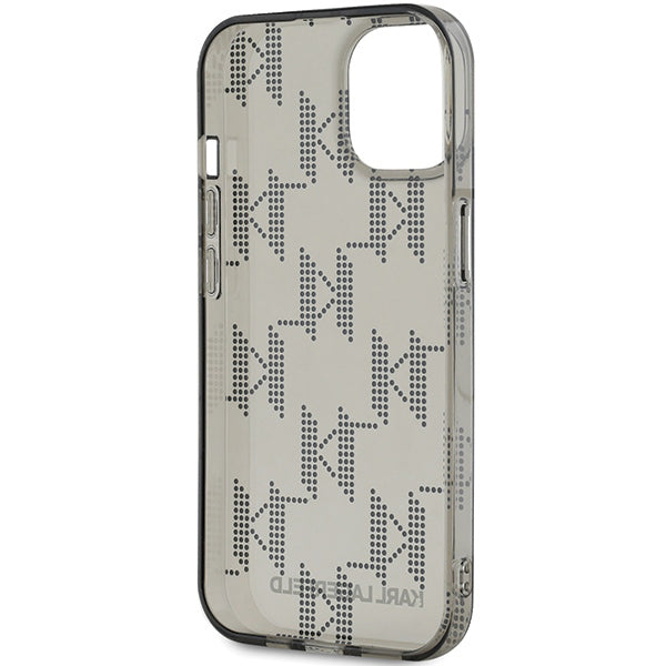 Futrola za Apple iPhone 15, Karl Lagerfeld, IML luksuzni monogram KL uzorak sa trakom, Crna
