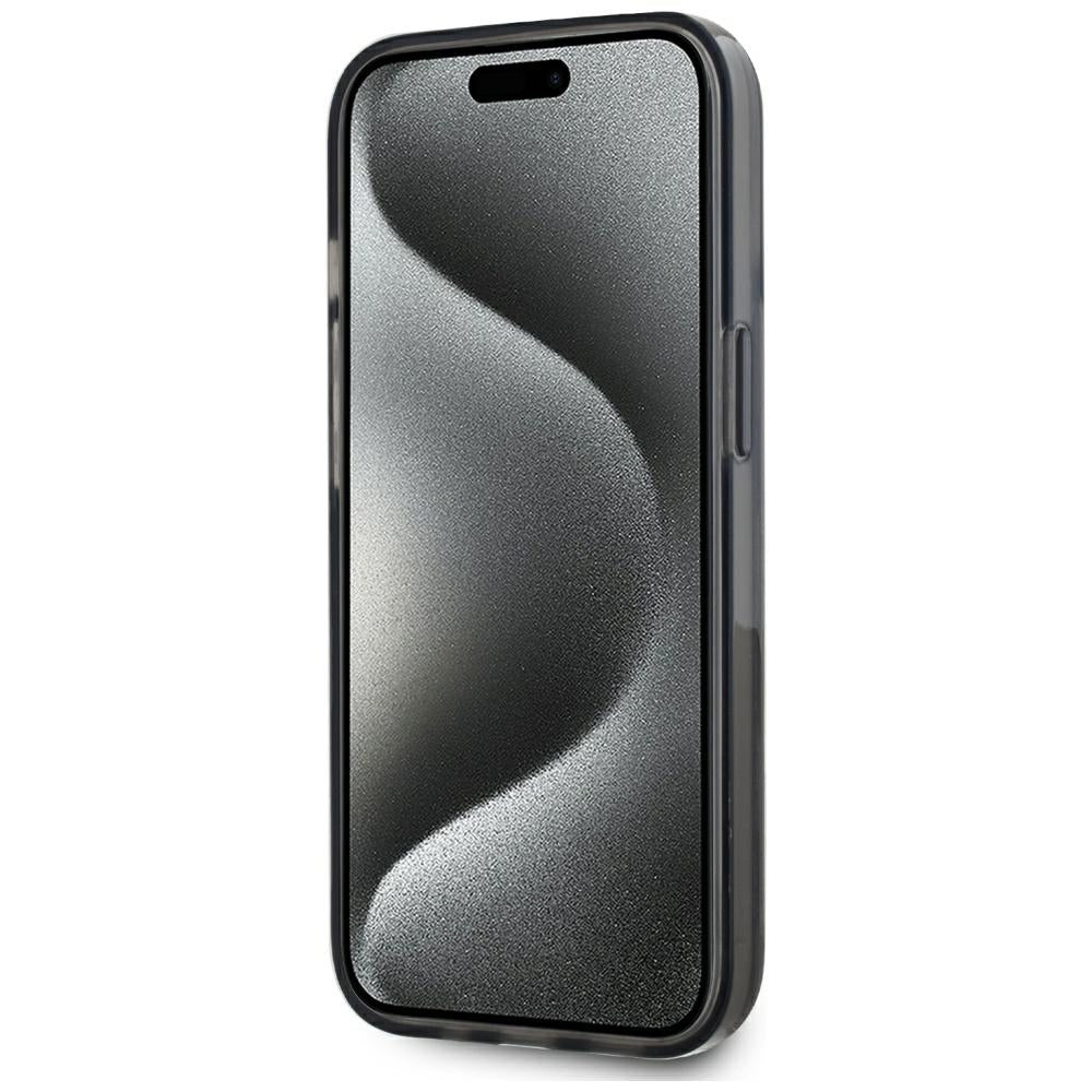 Futrola za Apple iPhone 15, Karl Lagerfeld, Liquid Glitter Monogram, Crna