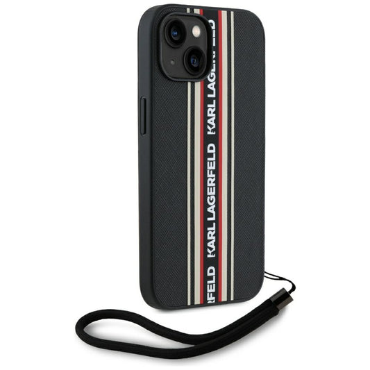 Futrola za Apple iPhone 15, Karl Lagerfeld, Saffiano Athleisure Stripes with Strap, Rosie