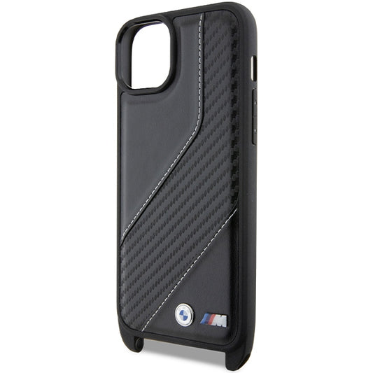 Maska za Apple iPhone 15 Plus, BMW, M Edition Carbon Stripe & Strap, Crna
