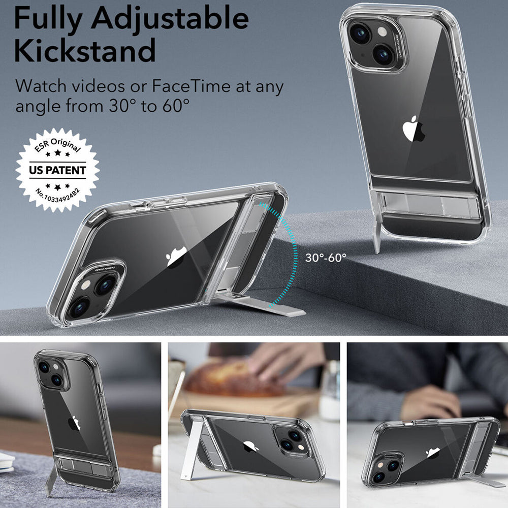 Futrola za Apple iPhone 15 Plus, ESR, Air Shield Boost Kickstand, Prozirna