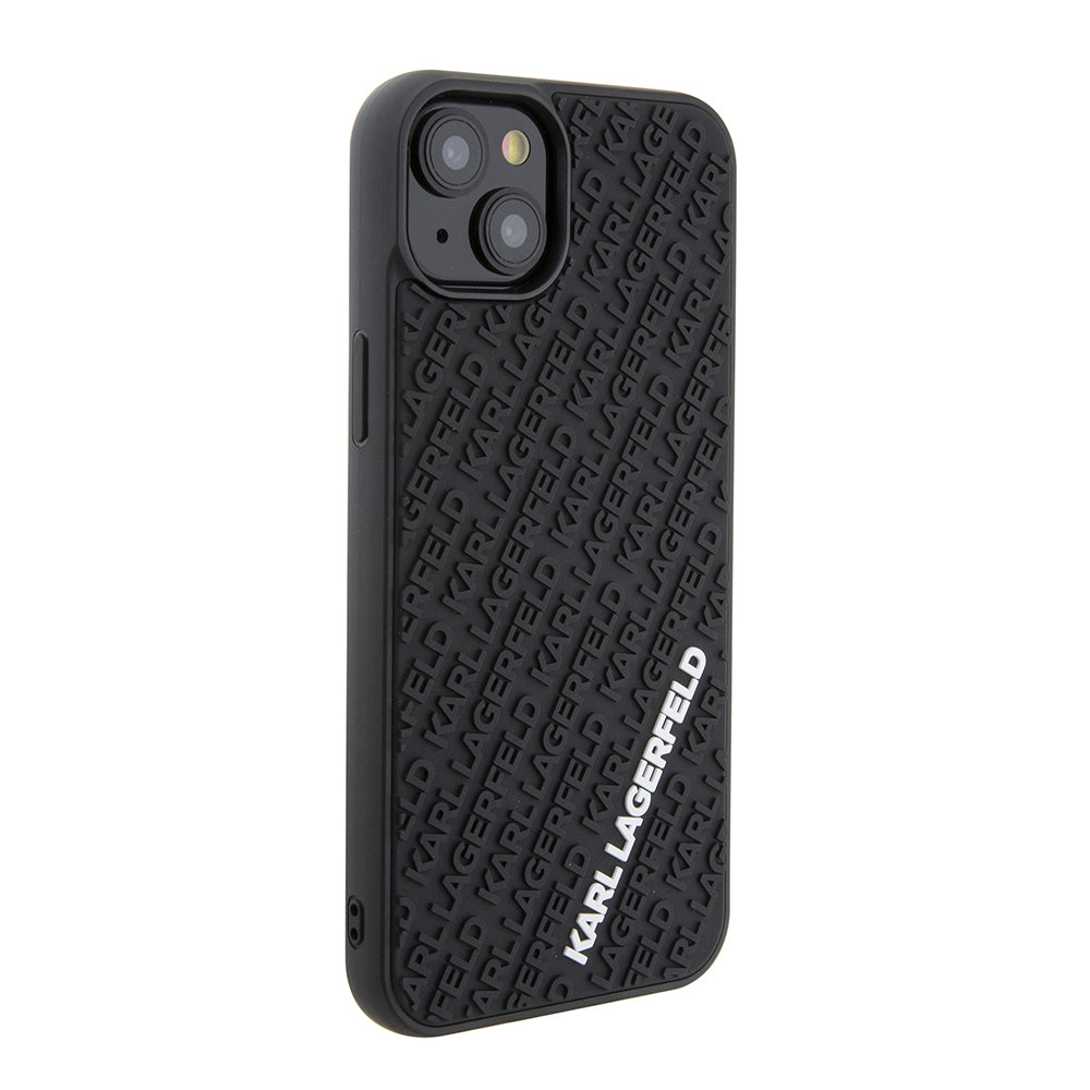 Futrola za Apple iPhone 15 Plus, Karl Lagerfeld, 3D Rubber Multi Logo, Crna