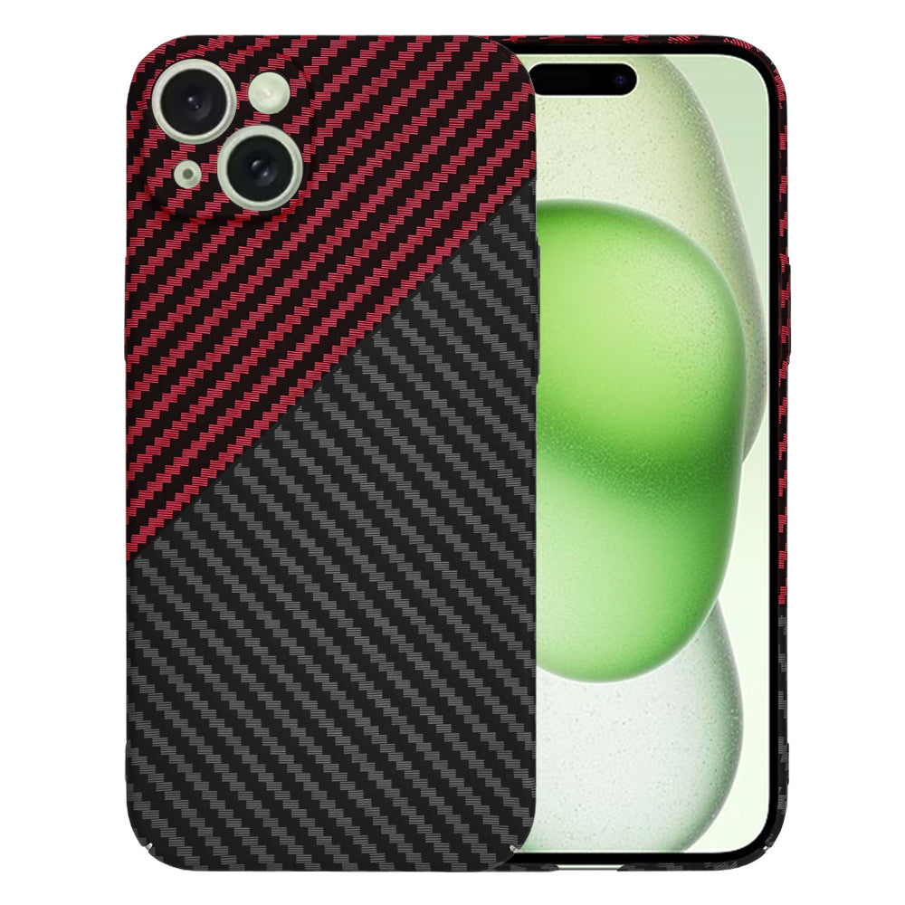 Maska za Apple iPhone 15 Plus, Techsuit, Carbonite FiberShell, Crno Crvena