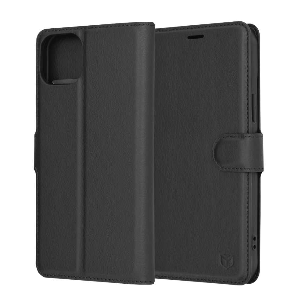 Futrola za Apple iPhone 15 Plus, Techsuit, Leather Folio, Crna